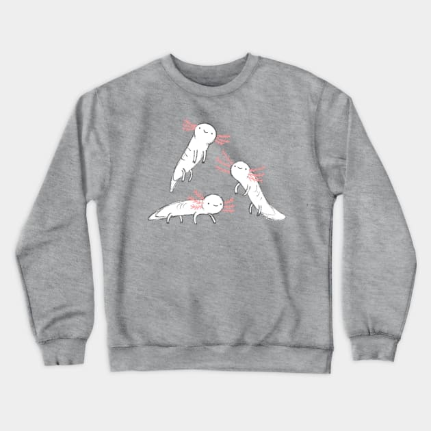 Three Little Axolotls Crewneck Sweatshirt by Sophie Corrigan